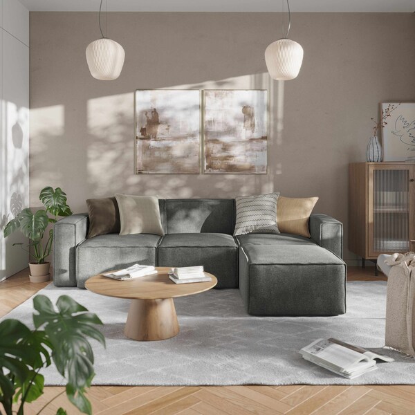 Flash Furniture Bridgetown Luxury Modular Sectional Sofa, Ottoman Seat, Dark Gray - IS-IT2231-OT-DKGRY-GG
