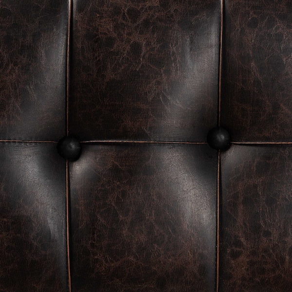 Baxton Studio Edmund Transitional Dark Brown Faux Leather Upholstered and Oak Brown Finished Wood Storage Ottoman - 191-11904-ZORO