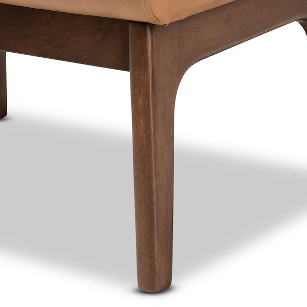Baxton Studio 22.64 W, 15.35 H, Fabric "Polyester 100%"/Rubberwood, Tan/Walnut Brown - 189-11484-ZORO