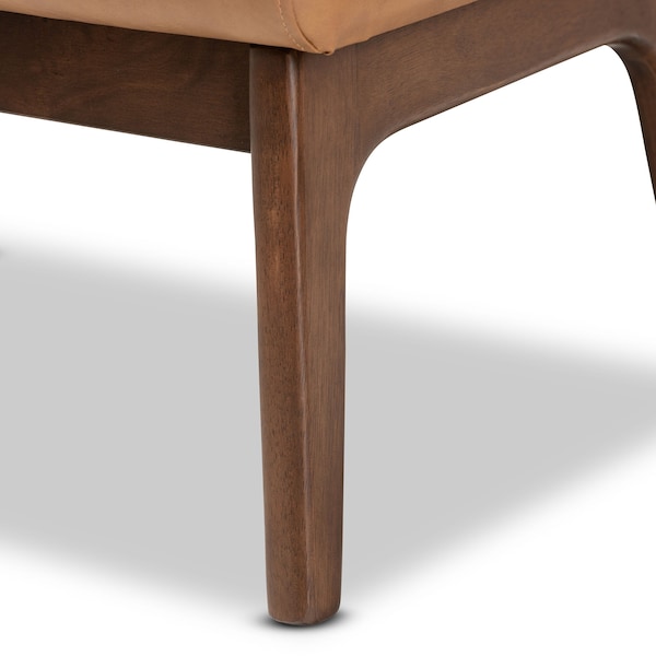 Baxton Studio 22.64 W, 15.35 H, Fabric "Polyester 100%"/Rubberwood, Tan/Walnut Brown - 189-11484-ZORO