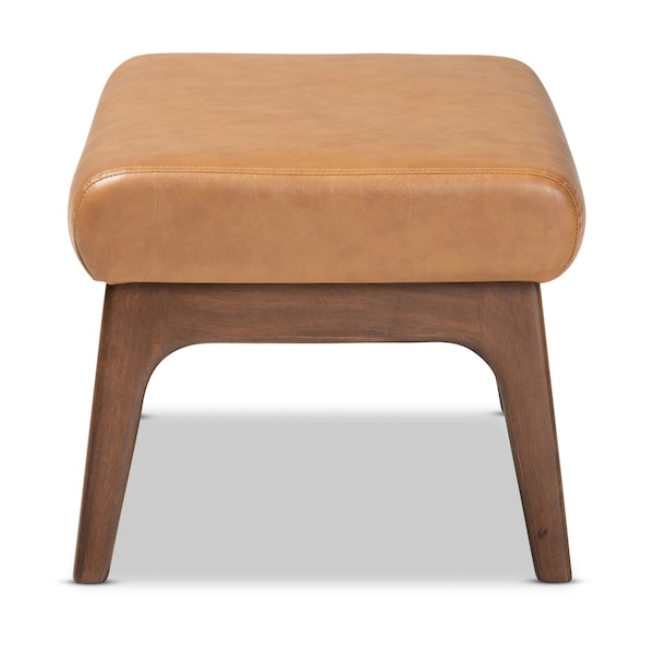 Baxton Studio 22.64 W, 15.35 H, Fabric "Polyester 100%"/Rubberwood, Tan/Walnut Brown - 189-11484-ZORO