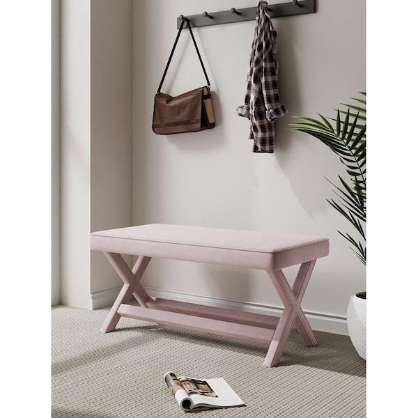 Manhattan Comfort Abigail Double Ottoman Bench in Pink - OT005-PK