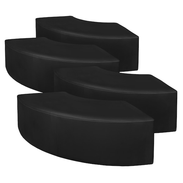 Regency Ottomans, 58 W, 19 H, Vinyl, Black - N6265BK4PK