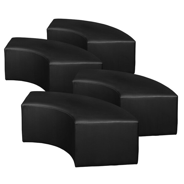 Regency Ottomans, 58 W, 19 H, Vinyl, Black - N6265BK4PK