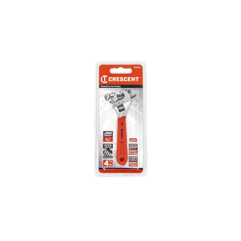 Llave ajustable Crescent de 4 pulgadas con agarre acolchonado cromado - AC24CVS