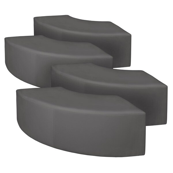 Regency Ottomans, 58 W, 19 H, Vinyl, Grey - N6265GY4PK