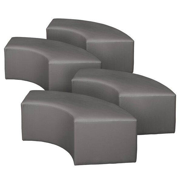 Regency Ottomans, 58 W, 19 H, Vinyl, Grey - N6265GY4PK