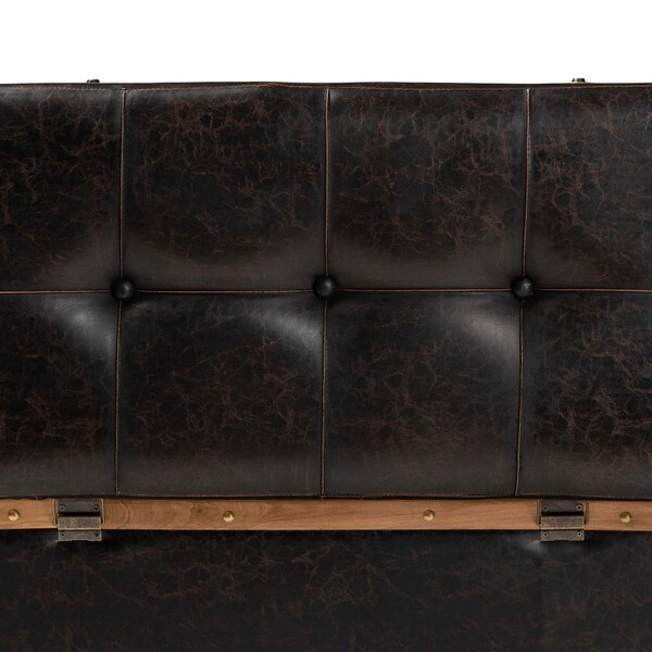 Baxton Studio 31.5 W, 16.9 H, Faux leather"PU 100%"/Firwood/Foam, Dark Brown/Oak Brown - 190-11900-ZORO