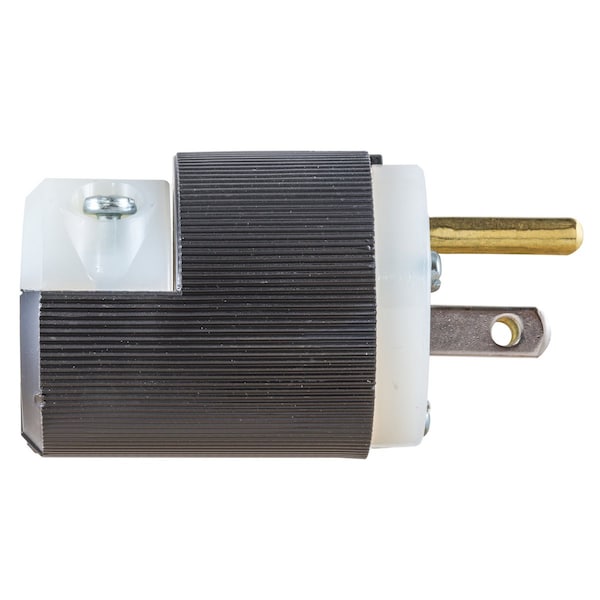 Clavija recta de Hubbell, macho, NEMA 5-15P, 15 A, 125V AC, 2 polos, 3 hojas, negro/blanco - HBL5266C