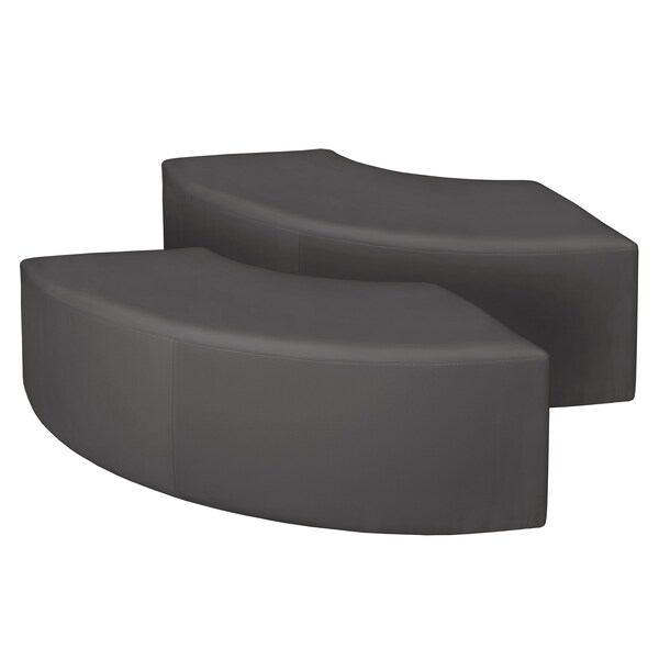 Regency Ottomans, 58 W, 19 H, Vinyl, Grey - N6265GY2PK