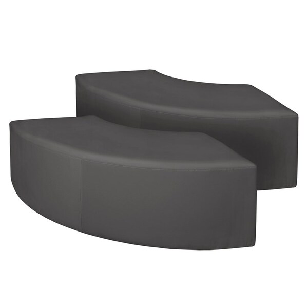 Regency Ottomans, 58 W, 19 H, Vinyl, Grey - N6265GY2PK