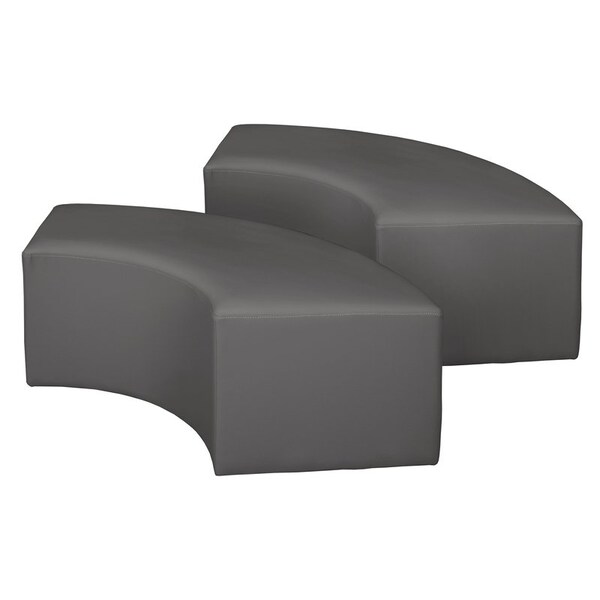 Regency Ottomans, 58 W, 19 H, Vinyl, Grey - N6265GY2PK