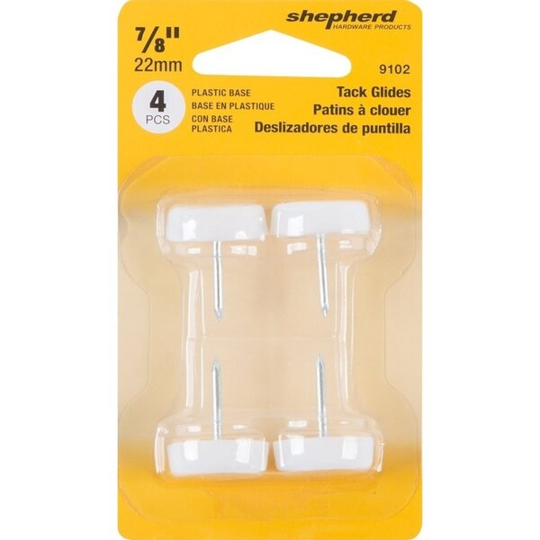 Shepherd Hardware Tack Furniture Glide, 75 lb, Plastic, White - 9102