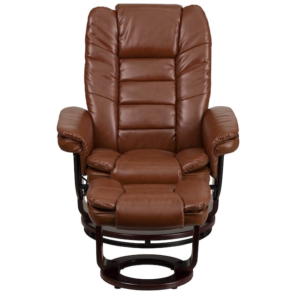 Flash Furniture Brown Aged LeatherSoft Swivel Recliner & Ottoman - BT-7818-VIN-GG