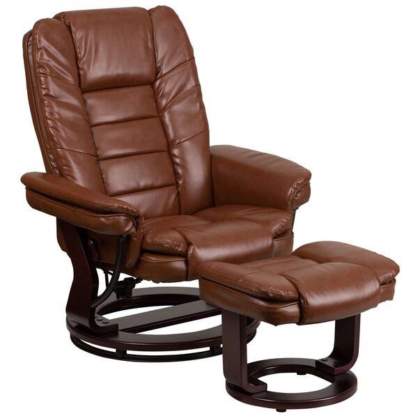 Flash Furniture Brown Aged LeatherSoft Swivel Recliner & Ottoman - BT-7818-VIN-GG