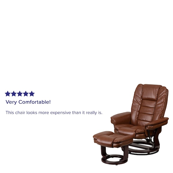 Flash Furniture Brown Aged LeatherSoft Swivel Recliner & Ottoman - BT-7818-VIN-GG