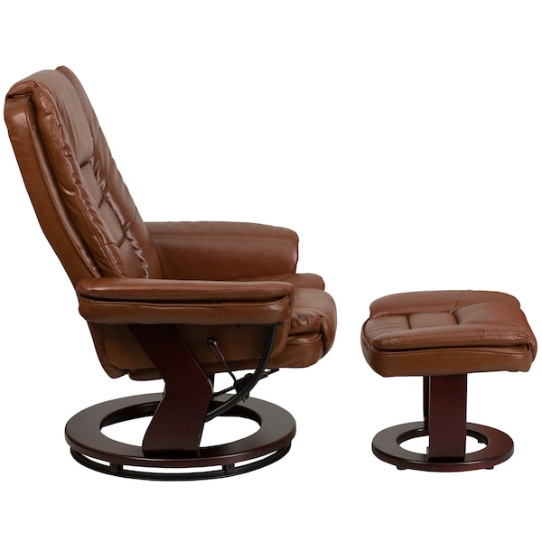 Flash Furniture Brown Aged LeatherSoft Swivel Recliner & Ottoman - BT-7818-VIN-GG