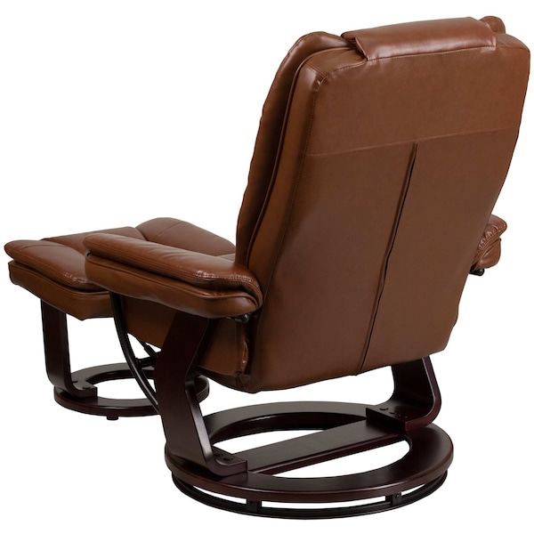 Flash Furniture Brown Aged LeatherSoft Swivel Recliner & Ottoman - BT-7818-VIN-GG