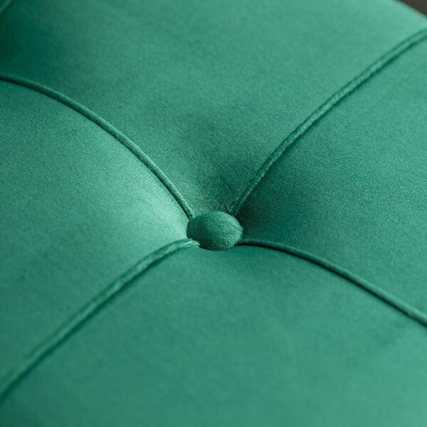 Fabulaxe Velvet Storage Ottoman Stool Box with Abstract Golden Legs - Decorative Sitting Bench, Green Small - QI003939.GN