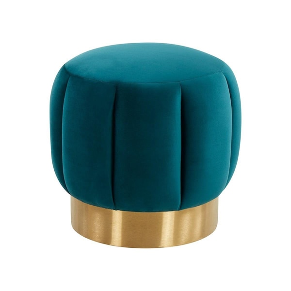 Safavieh Maxine Channel Tufted Ottoman, Petrol - SFV4707H
