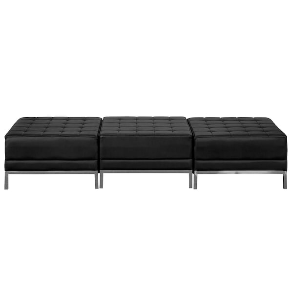 Flash Furniture Ottoman, 28" x 17", Upholstery Color: Black, Number of Compartments: 3 - ZB-IMAG-OTTO-3-GG