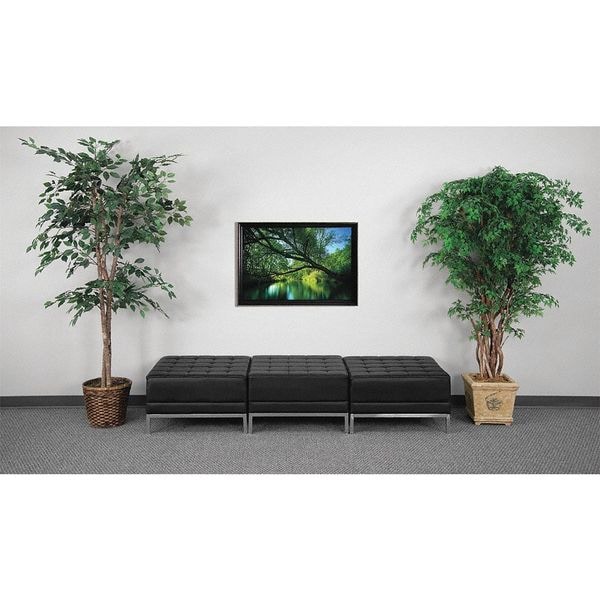 Flash Furniture Ottoman, 28" x 17", Upholstery Color: Black, Number of Compartments: 3 - ZB-IMAG-OTTO-3-GG