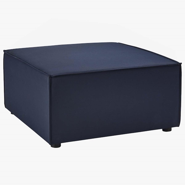 Modway Furniture Saybrook Outdoor Patio Upholstered Sectional Sofa Ottoman, Navy - EEI-4211-NAV