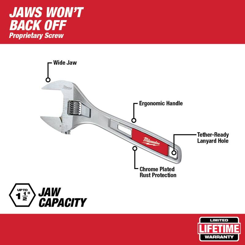 Llave ajustable de mandíbula ancha de 8 pulgadas - 48-22-7508
