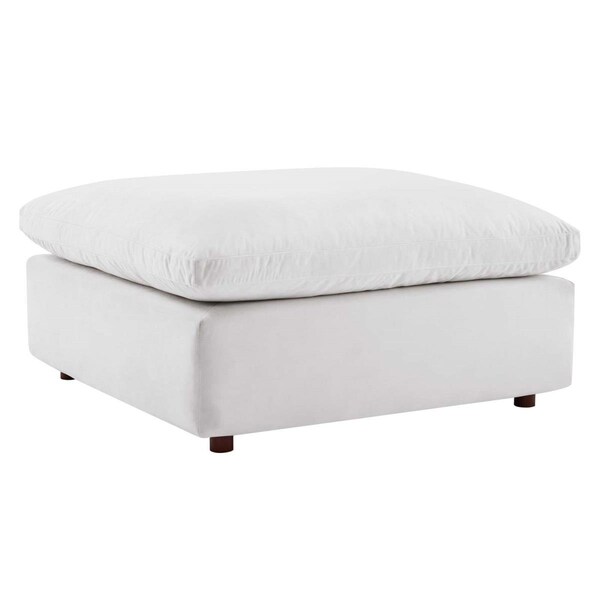 Modway Furniture Commix Down Filled Overstuffed Performance Velvet Ottoman, White - EEI-4365-WHI