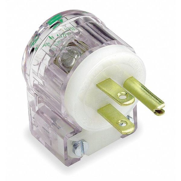 Clavija de cuchilla recta Leviton, transparente, 15 A, estándar, 5-15P - 8215-CAT