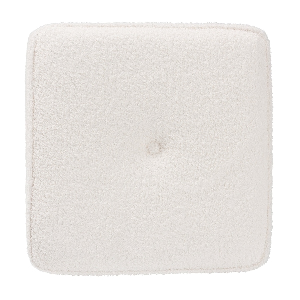 Baxton Studio Isaiah Modern and Contemporary Ivory Boucle Upholstered Ottoman - 220-12871-ZORO