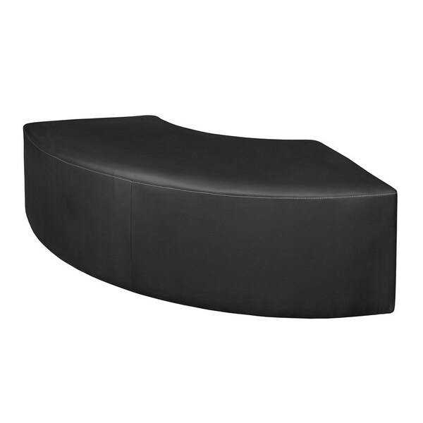 Education And Lounge Regency Aurora Curved Vinyl Ottoman- Black - N6265BK