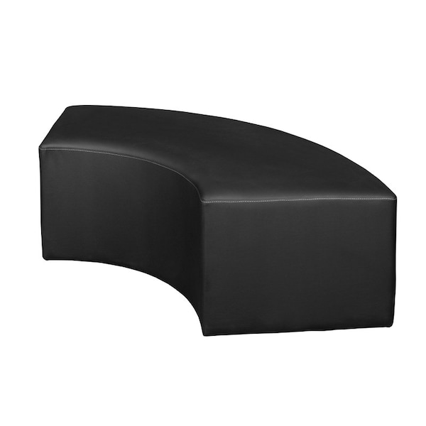 Education And Lounge Regency Aurora Curved Vinyl Ottoman- Black - N6265BK