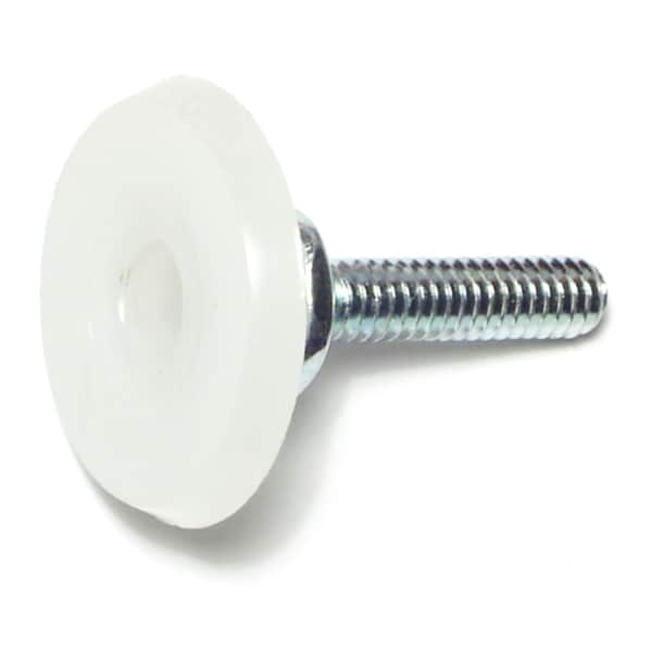 Midwest Fastener 1/4"-20 x 1" Natural Nylon Plastic Coarse Thread Swivel Furniture Glides 6PK - 66911