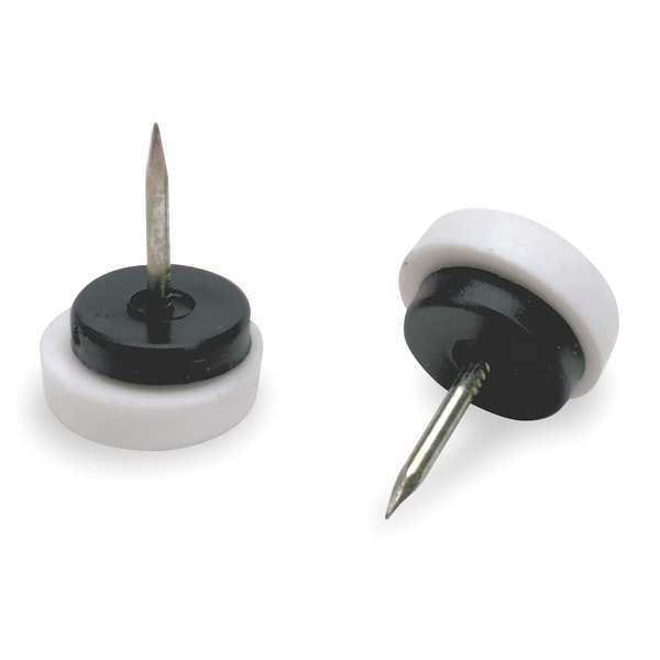 Zoro Select Furniture Glides, Nail-On, Round, 7/8", PK24, Shape: ROUND - 9447