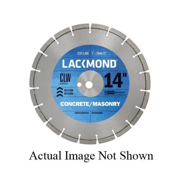 Lackmond Diamond Blade, Laser Weld Segmented, Series CLW, 12 Diameter Blade, 1 in, 20 mm ArborShank - CLW121251