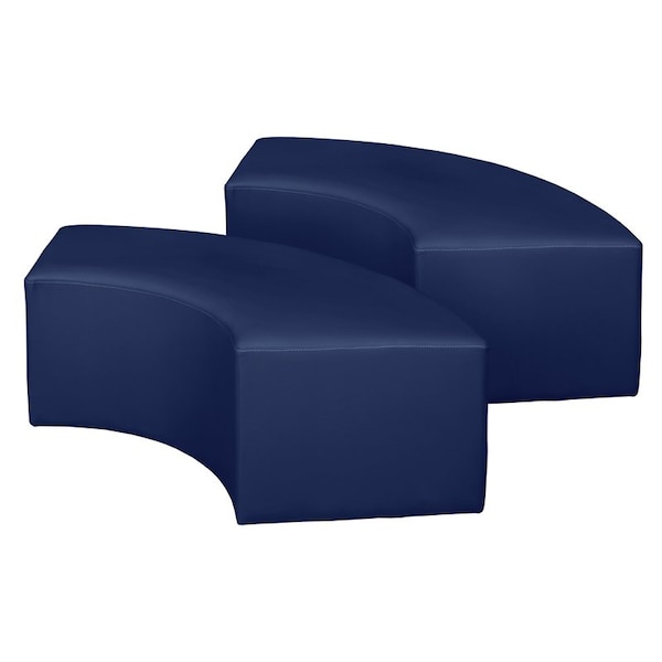 Regency Aurora Curved Vinyl Ottoman (Set of 2)- Naval Blue - N6265NB2PK