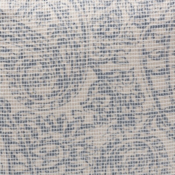 Baxton Studio Juvita Ivory and Blue Handwoven Cotton Paisley Pouf Ottoman - 158-9705