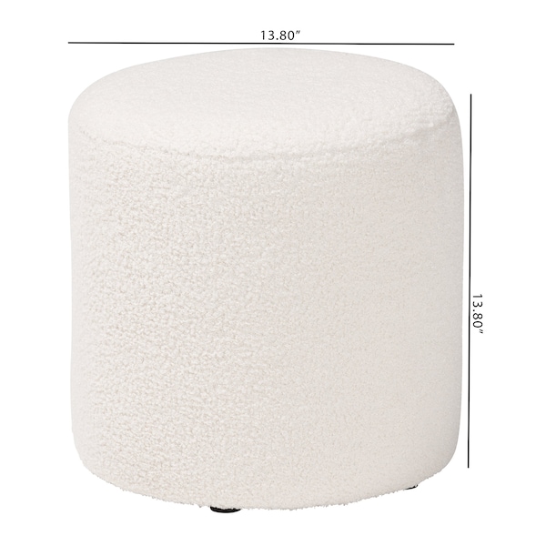 Baxton Studio Tori Modern and Contemporary Ivory Boucle Upholstered Ottoman - 220-12870-ZORO