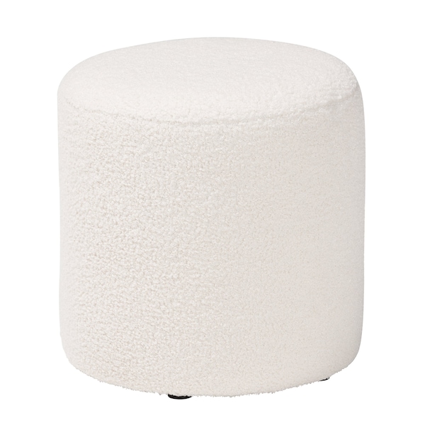 Baxton Studio Tori Modern and Contemporary Ivory Boucle Upholstered Ottoman - 220-12870-ZORO