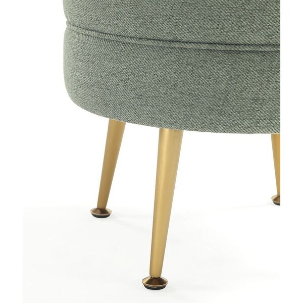 Manhattan Comfort Bailey Ottoman in Sage Green with Gold Feet - OT003-SG