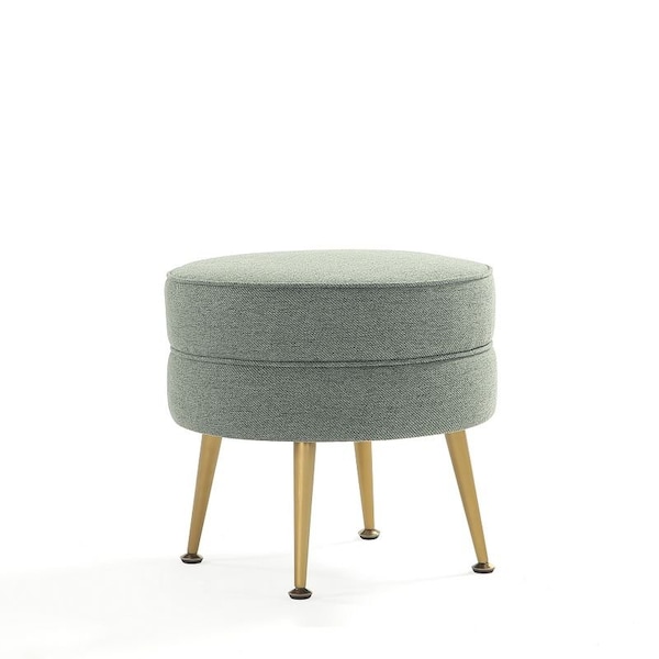 Manhattan Comfort Bailey Ottoman in Sage Green with Gold Feet - OT003-SG