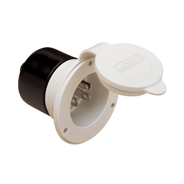 ENTRADA DE CORRIENTE DE CUCHILLA RECTA BLANCA DE 15A 125V - 150BBIW.RV