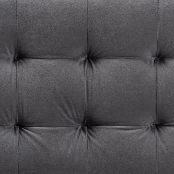 Baxton Studio Roanoke Grey Velvet Upholstered Grid-Tufted Storage Ottoman Bench - 160-9928