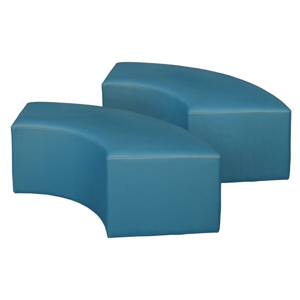 Regency Aurora Curved Vinyl Ottoman (Set of 2)- Peacock Teal - N6265PT2PK