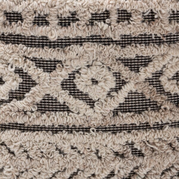 Baxton Studio Cronin Beige and Brown Handwoven Hemp Pouf Ottoman - 158-9715