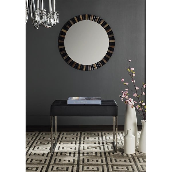 Safavieh Roitfeld Ottoman, Black- 18.9 x 18 x 25.2 in. - FOX2024D