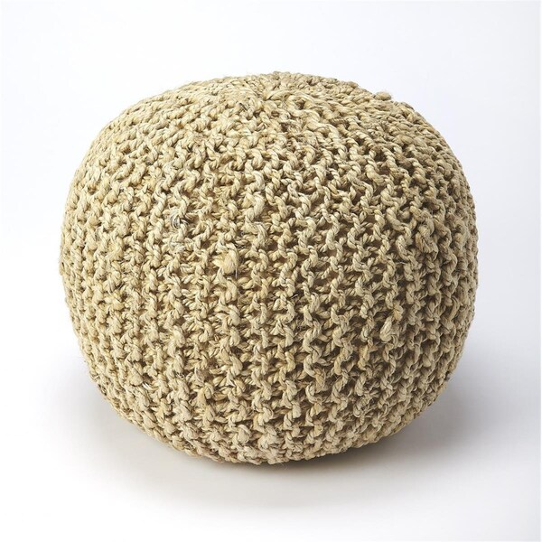 Gfancy Fixtures 16 x 19 x 19 in. Cool Natural Woven Jute Pouf Ottoman - GF3661925