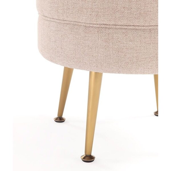 Manhattan Comfort Bailey Ottoman in Oatmeal with Gold Feet, 2PK - 2-OT003-OT