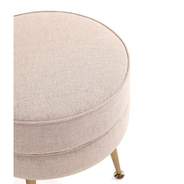 Manhattan Comfort Bailey Ottoman in Oatmeal with Gold Feet, 2PK - 2-OT003-OT